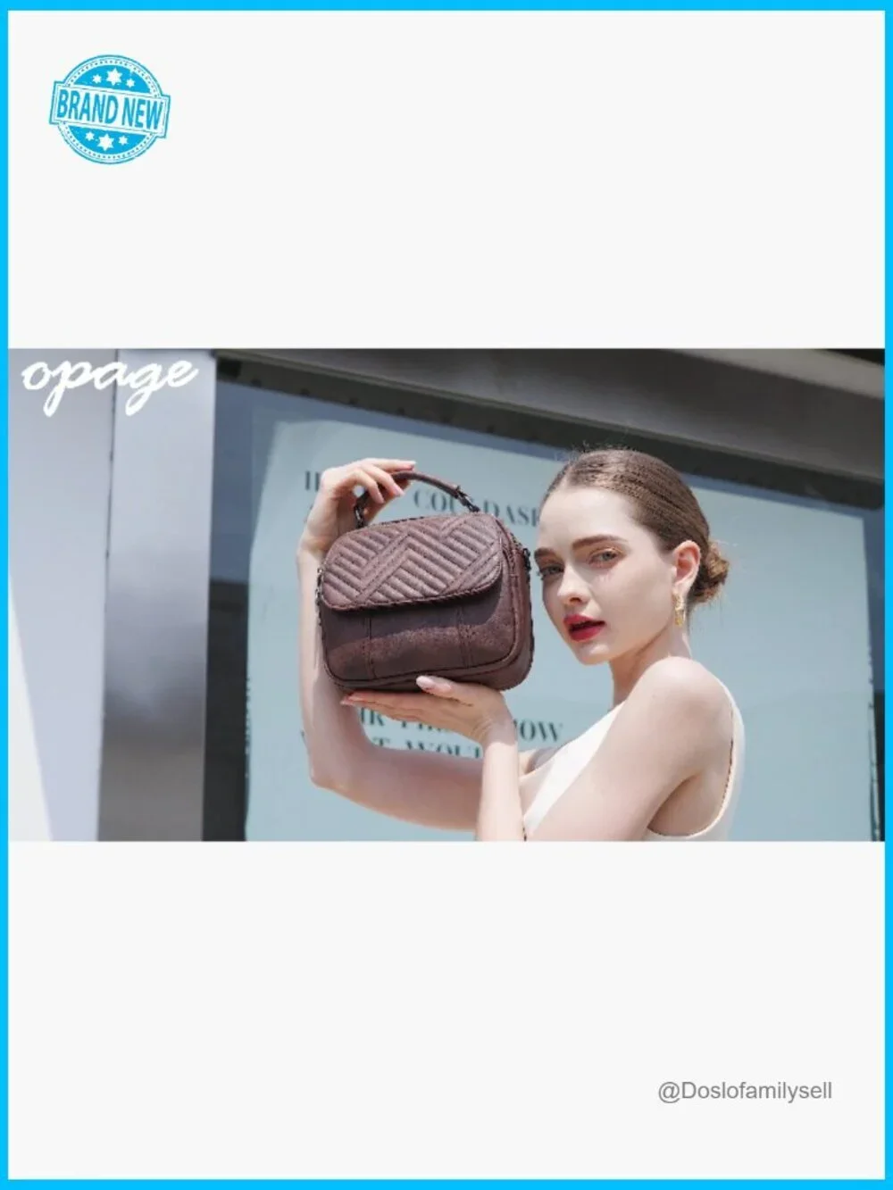 Quilted Vegan Leather Crossbody Bag with Wide Strap and Top Handle